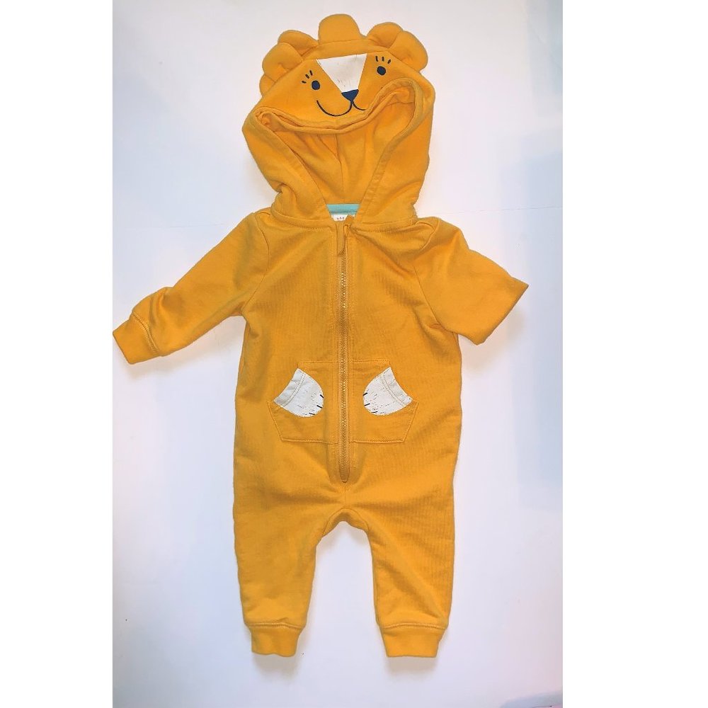 Cat & Jack Lion Long Sleep Zip Romper 0-3m